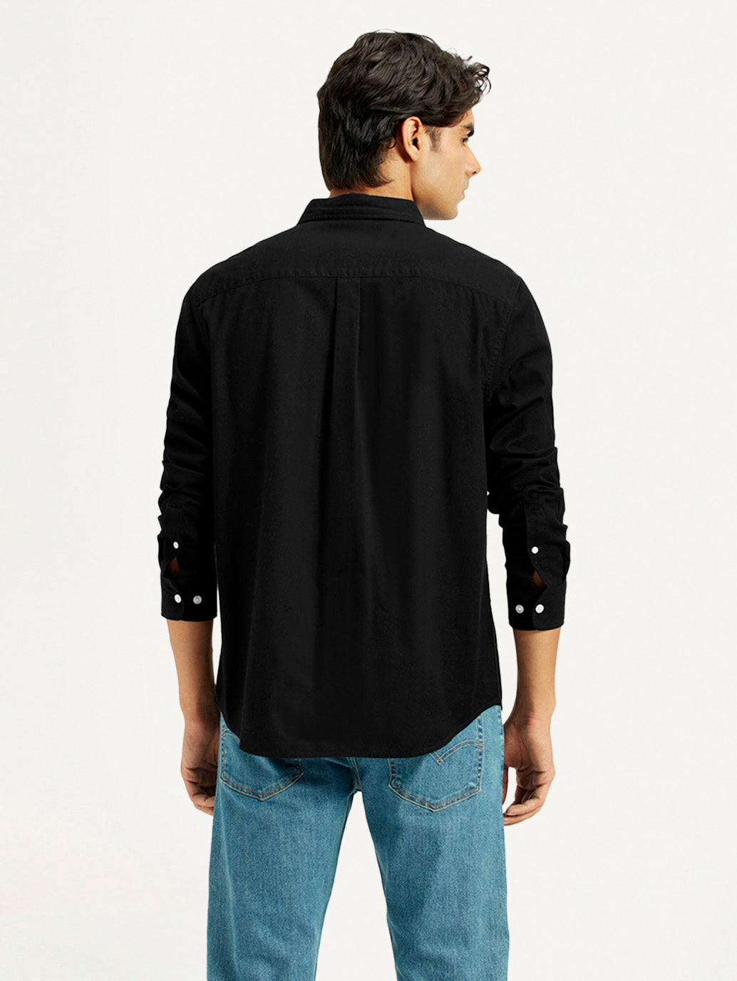 Mens Full Sleeves Black Slim Fit Shirt
