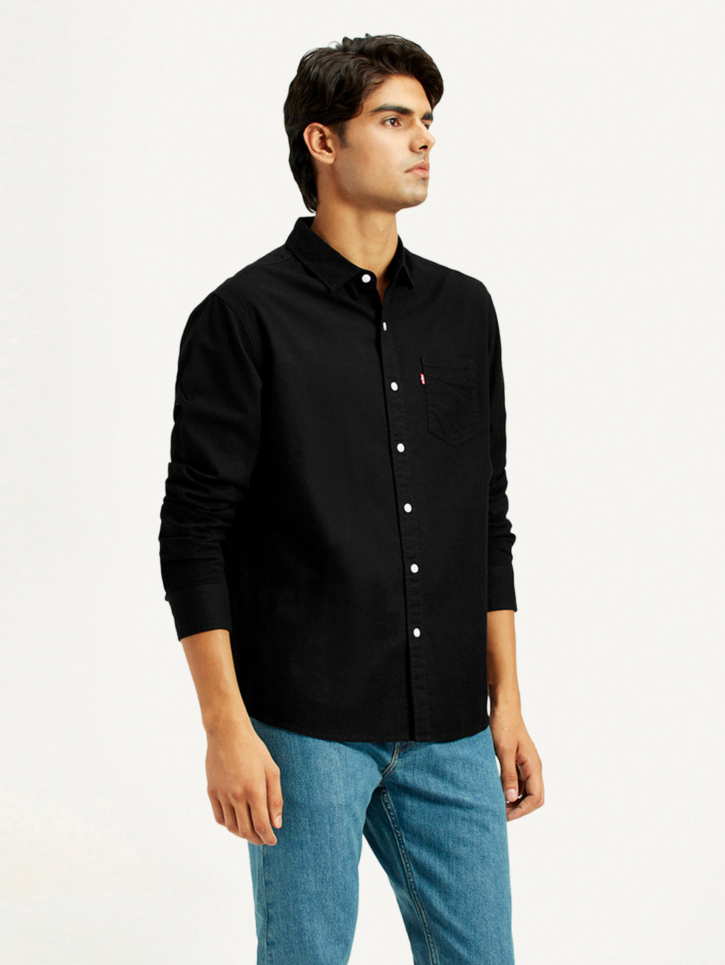 Mens Full Sleeves Black Slim Fit Shirt