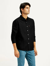 Mens Full Sleeves Black Slim Fit Shirt