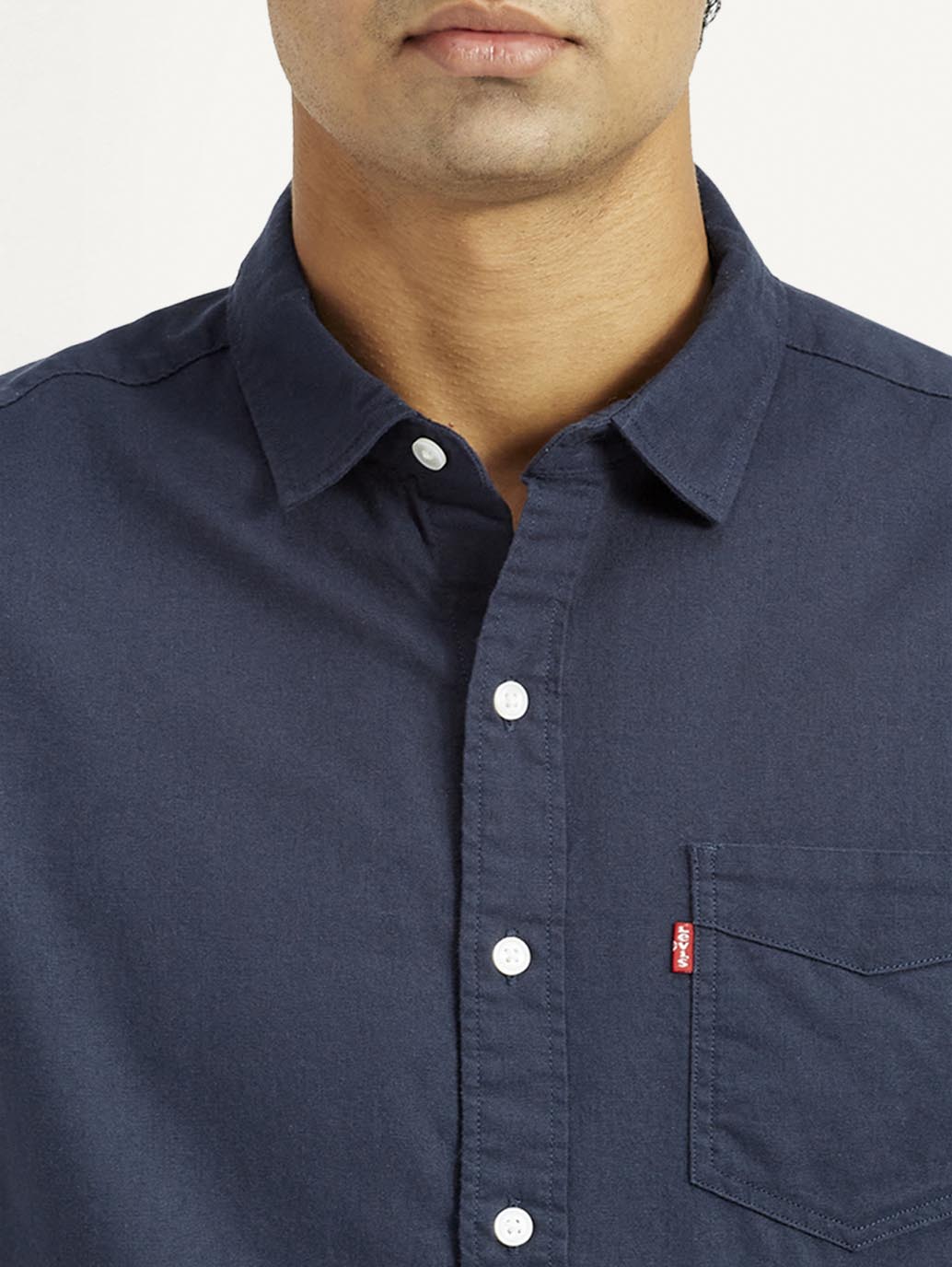 Mens Full Sleeves Navy Slim Fit Shirt