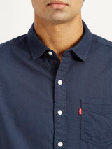 Mens Full Sleeves Navy Slim Fit Shirt