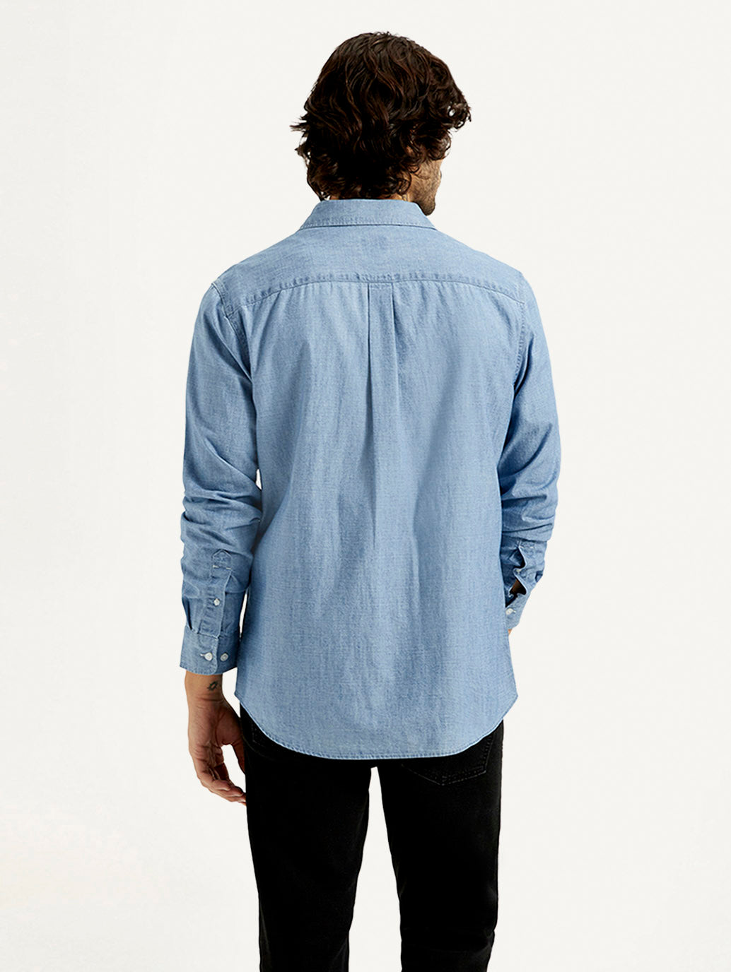 Mens Full Sleeves Blue Slim Fit Shirt