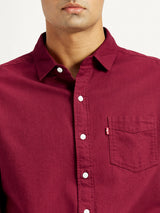Mens Full Sleeves Red Slim Fit Shirt