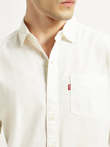 Mens Half Sleeves White Slim Fit Shirt
