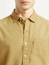Mens Half Sleeves Yellow Slim Fit Shirt