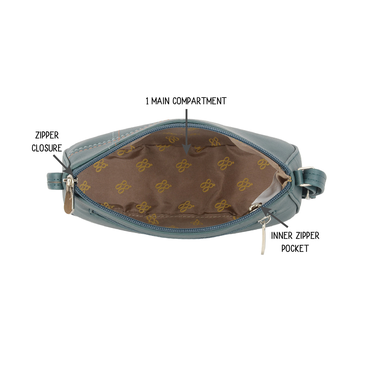 Women's Curb Green Large Saddle Bag