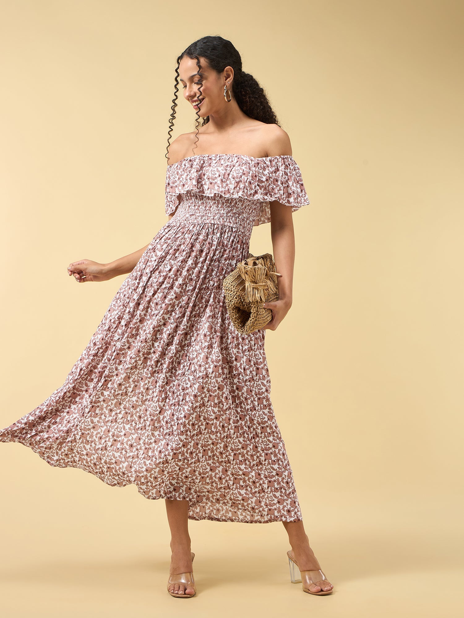 Women's Beige Casual A-Line Dress