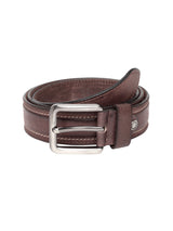 Men's Brown Casual Solid Leather Belt