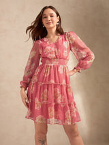 Women's Pink Casual A-Line Dress