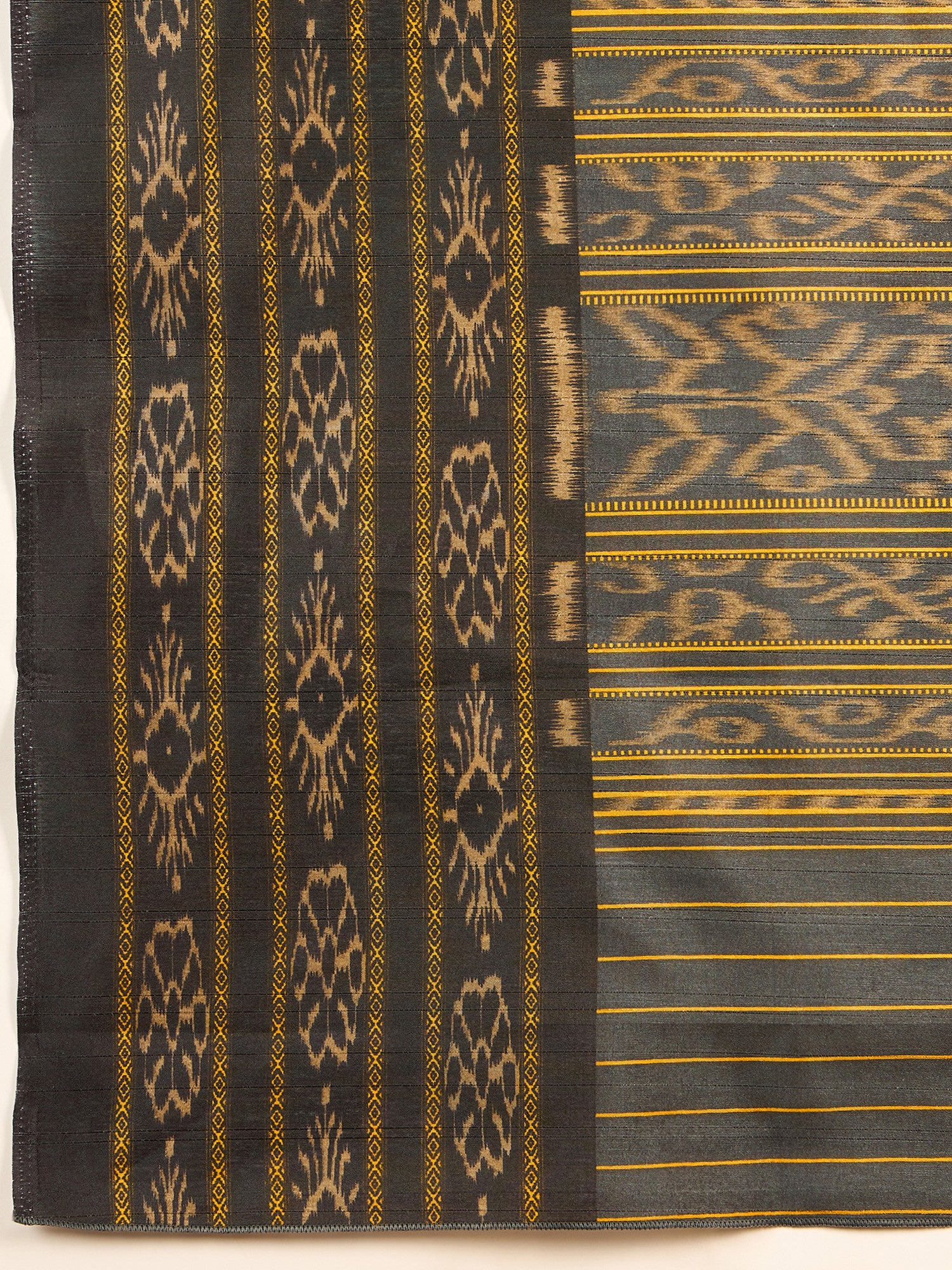 Women's Bhagalpuri Silk Yellow Printed Designer Saree with Blouse Piece