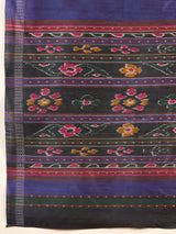 Women's Bhagalpuri Silk Purple Printed Designer Saree with Blouse Piece