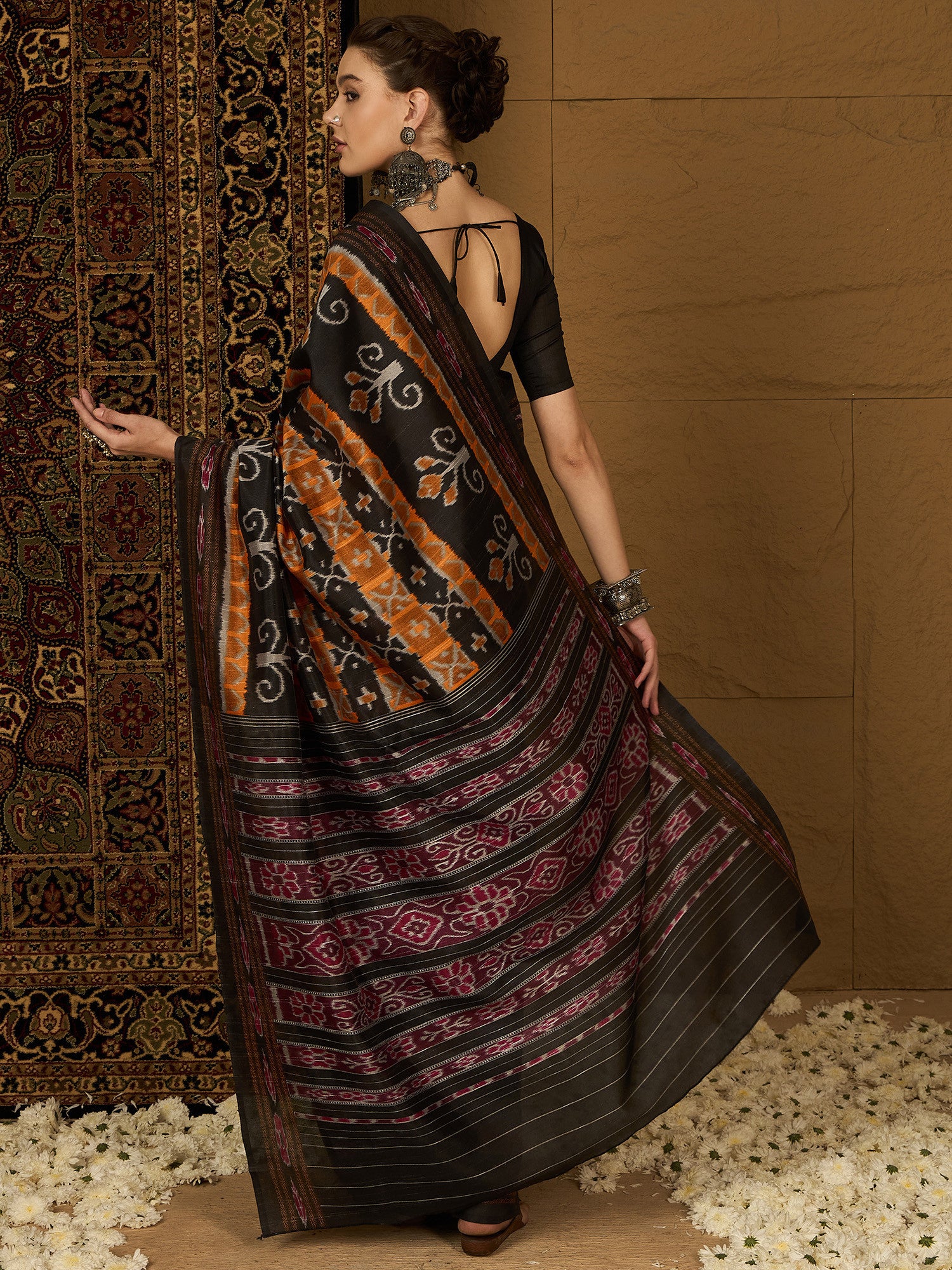 Women's Bhagalpuri Silk Yellow Printed Designer Saree with Blouse Piece