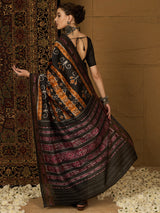 Women's Bhagalpuri Silk Yellow Printed Designer Saree with Blouse Piece