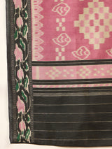Women's Bhagalpuri Silk Black Printed Designer Saree with Blouse Piece