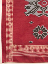 Women's Bhagalpuri Silk Black Printed Designer Saree with Blouse Piece