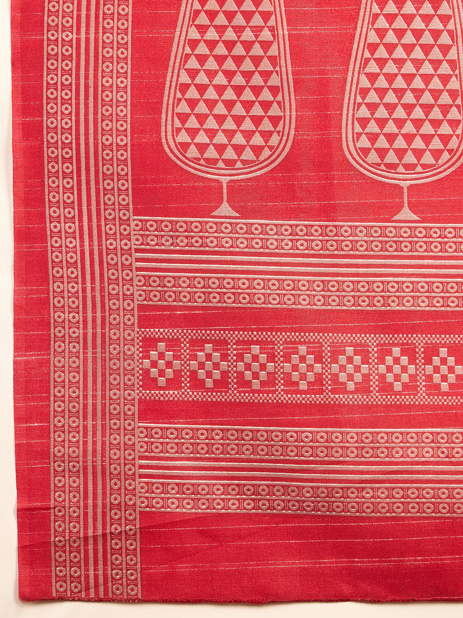 Women's Bhagalpuri Silk Beige Printed Designer Saree with Blouse Piece