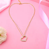 Women's Gold and Rhodium Plated Lovely Heart Designer Pendant with Chain