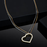 Women's Gold and Rhodium Plated Lovely Heart Designer Pendant with Chain
