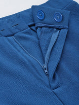 Women's Blue Casual Solid Regular Fit Pants