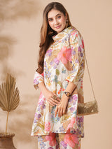 Women's Multicolor Party Three Quarter Sleeves Co-ords Set