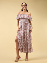 Women's Beige Casual A-Line Dress