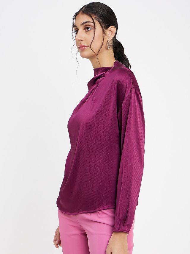 Women's Wine Solid Top