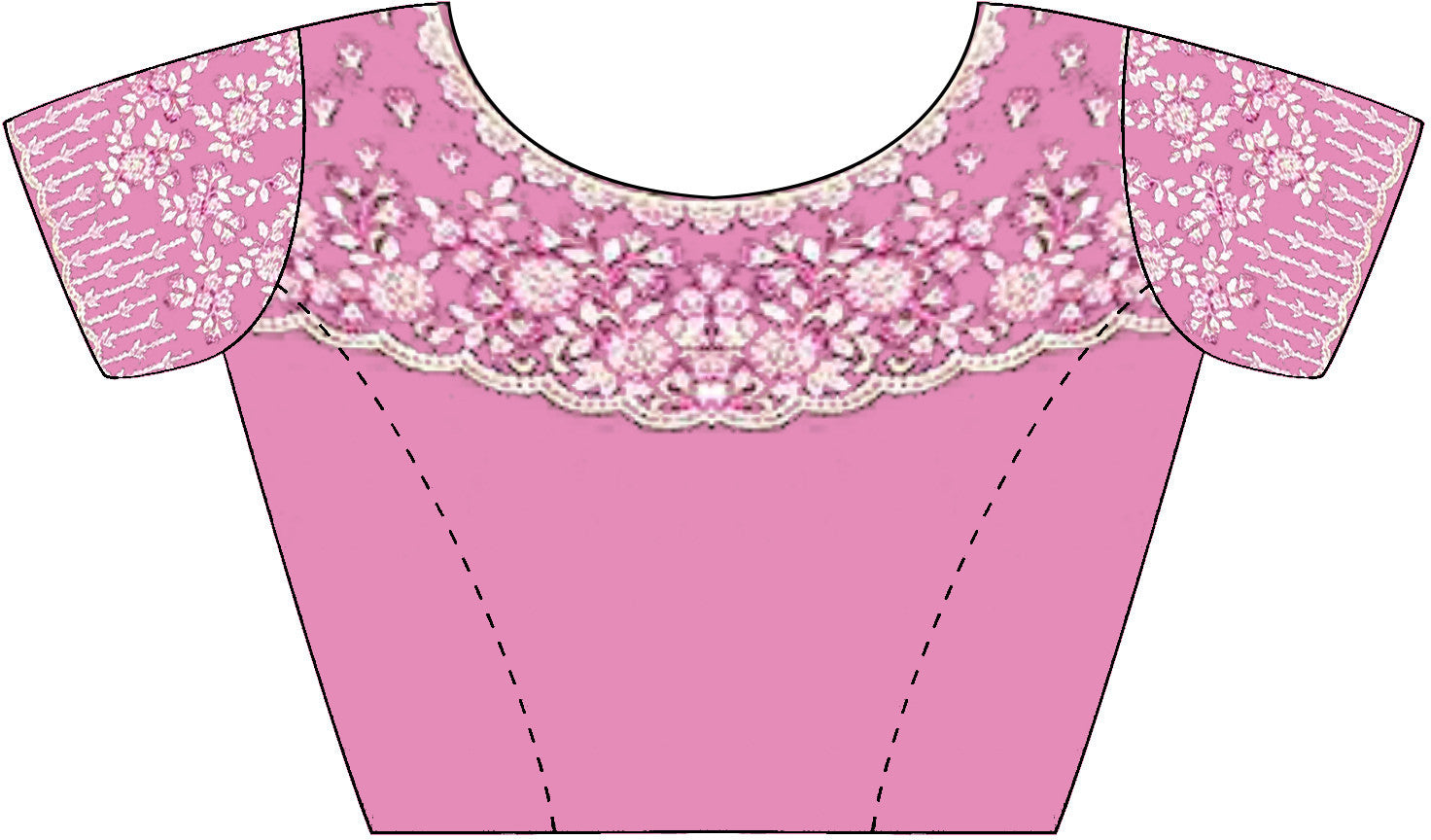 Women's Georgette Pink Embellished Designer Saree with Blouse Piece