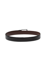 Men's Black Casual Solid Leather Belt