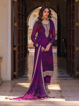 Women's Purple Festive Ethnic Motifs Full Sleeves Kurta Sets