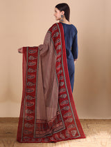 Women's Blue Festive Floral Three-Quarter Sleeves Kurta Sets