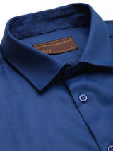 Men's Slim Fit Solid Full Sleeves Cutaway Collar Formal Shirt