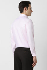 Men's Pink Work Regular Fit Solid Full Sleeves Shirt