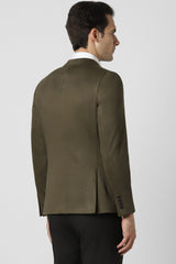 Men's Green Formal Solid Full Sleeves Blazer