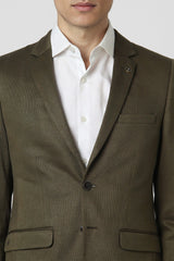 Men's Green Formal Solid Full Sleeves Blazer