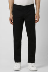 Men's Black Casual Solid Slim Fit Trouser