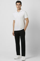 Men's Black Casual Solid Slim Fit Trouser