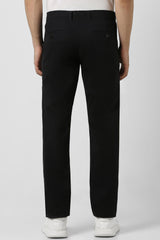 Men's Black Casual Solid Slim Fit Trouser