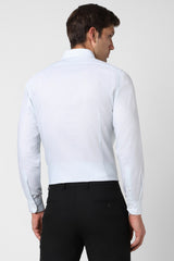 Men's Blue Work Slim Fit Solid Full Sleeves Shirt