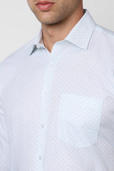Men's Blue Work Slim Fit Solid Full Sleeves Shirt