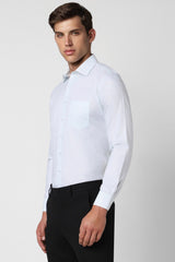 Men's Blue Work Slim Fit Solid Full Sleeves Shirt