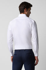 Men's White Work Regular Fit Solid Full Sleeves Shirt