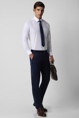 Men's White Work Regular Fit Solid Full Sleeves Shirt