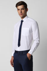 Men's White Work Regular Fit Solid Full Sleeves Shirt