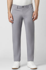 Men's Grey Casual Solid Slim Fit Trouser