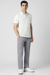Men's Grey Casual Solid Slim Fit Trouser