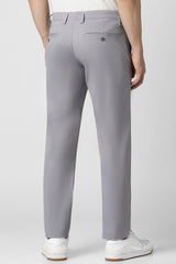 Men's Grey Casual Solid Slim Fit Trouser