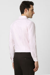 Men's Pink Work Slim Fit Solid Full Sleeves Shirt