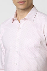 Men's Pink Work Slim Fit Solid Full Sleeves Shirt