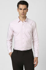 Men's Pink Work Slim Fit Solid Full Sleeves Shirt