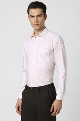Men's Pink Work Slim Fit Solid Full Sleeves Shirt